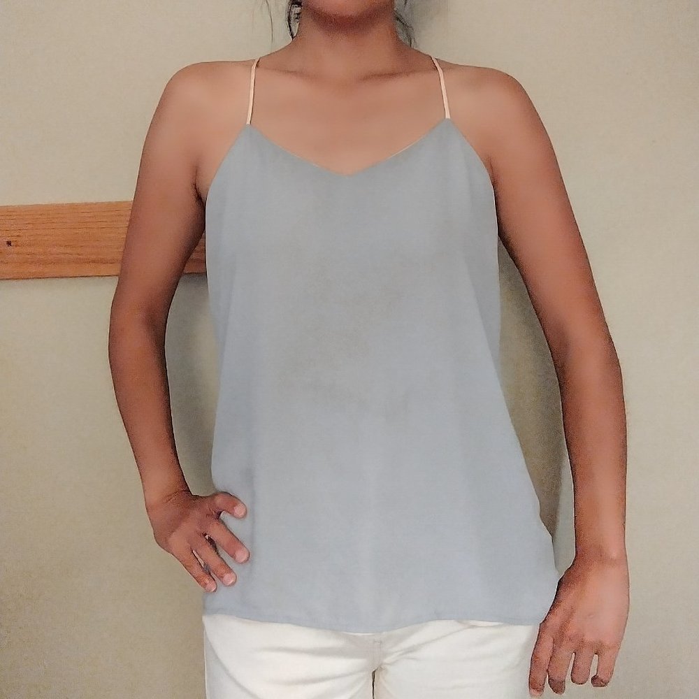 Express light blue/pink reversible sleeveless blouse, size XS